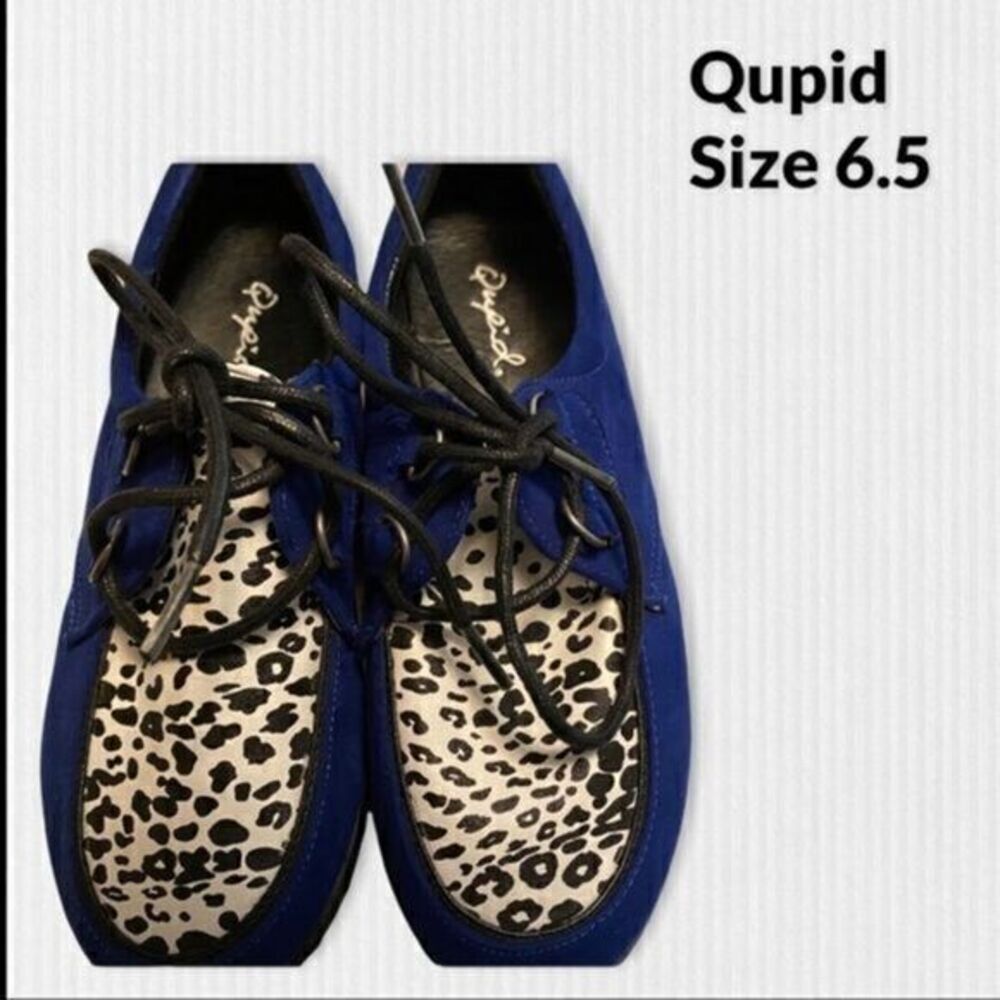 QUPID Blue Suede Platform Creepers